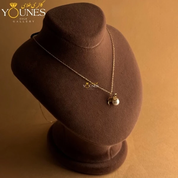 گردنبند طلا مروارید پاپیون گره